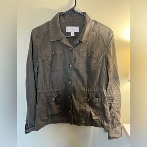 Army Green Waist-Cinched Shirt